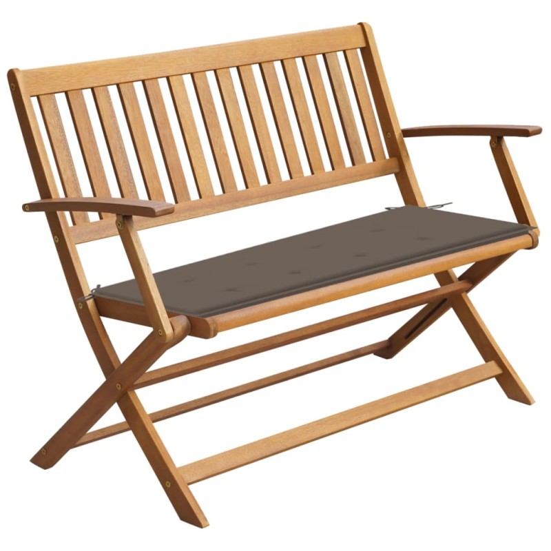 vidaXL Gartenbank mit Auflage 120 cm Massivholz Akazie vidaXL Gartenbank mit Auflage 120 cm Massivholz Akazie