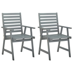 vidaXL Garten-Essstühle mit Kissen 2 Stk. Massivholz Akazie 