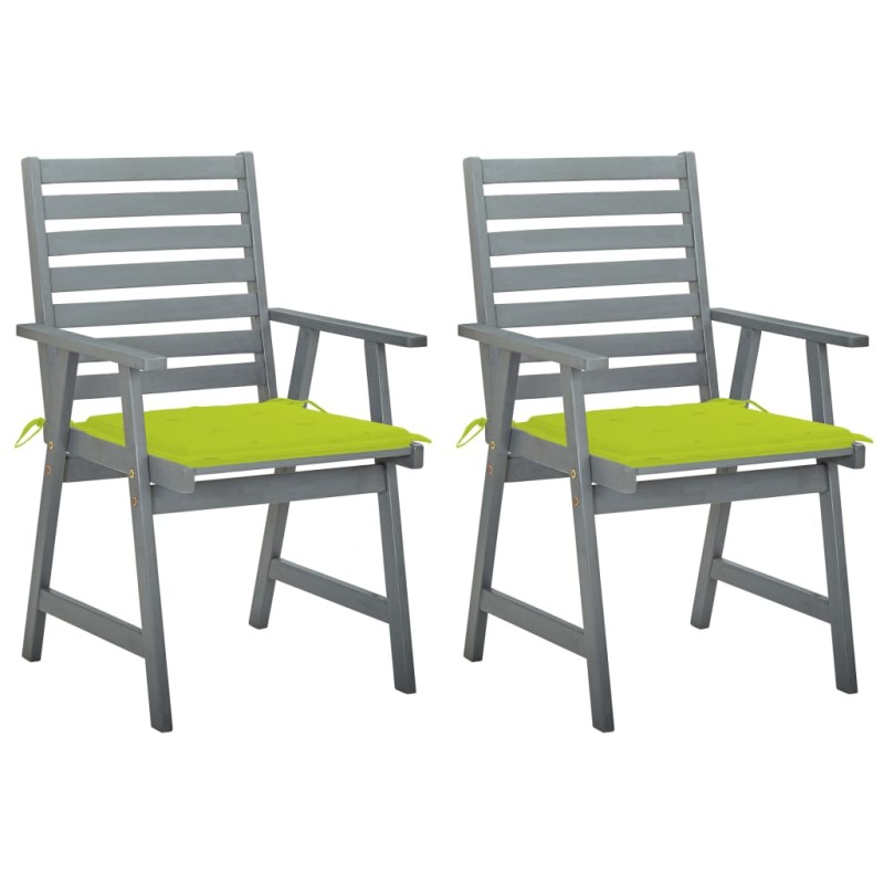 vidaXL Garten-Essstühle mit Kissen 2 Stk. Massivholz Akazie vidaXL Garten-Essstühle mit Kissen 2 Stk. Massivholz Akazie