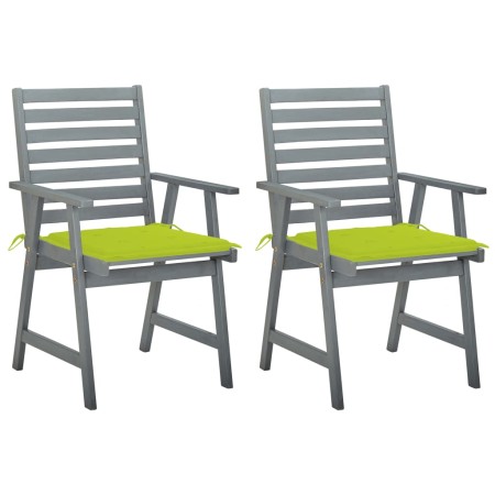 vidaXL Garten-Essstühle mit Kissen 2 Stk. Massivholz Akazie 