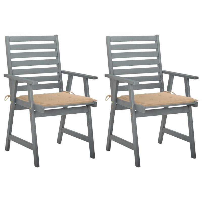 vidaXL Garten-Essstühle mit Kissen 2 Stk. Massivholz Akazie vidaXL Garten-Essstühle mit Kissen 2 Stk. Massivholz Akazie