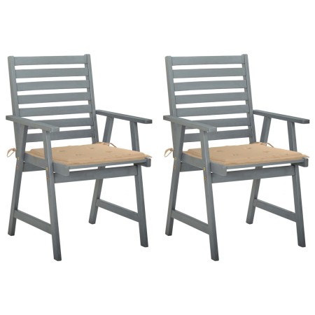 vidaXL Garten-Essstühle mit Kissen 2 Stk. Massivholz Akazie 