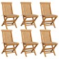 vidaXL Gartenstühle mit Beige Kissen 6 Stk. Massivholz Teak vidaXL Gartenstühle mit Beige Kissen 6 Stk. Massivholz Teak