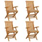 vidaXL Gartenstühle mit Beige Kissen 4 Stk. Massivholz Teak vidaXL Gartenstühle mit Beige Kissen 4 Stk. Massivholz Teak