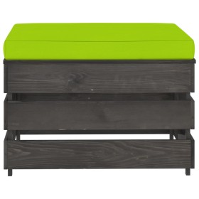 vidaXL Modulare Ottomane mit Kissen Grau Imprägniertes Holz
