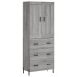 Highboard Grau Sonoma 69,5x34x180 cm Holzwerkstoff Highboard Grau Sonoma 69,5x34x180 cm Holzwerkstoff
