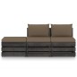vidaXL 3-tlg. Garten-Lounge-Set mit Kissen Grau Imprägniertes Holz vidaXL 3-tlg. Garten-Lounge-Set mit Kissen Grau Imprägniertes Holz