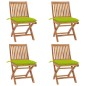 vidaXL Klappbare Gartenstühle mit Kissen 4 Stk. Massivholz Teak vidaXL Klappbare Gartenstühle mit Kissen 4 Stk. Massivholz Teak