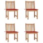 vidaXL Gartenstühle 4 Stk. mit Kissen Massivholz Teak vidaXL Gartenstühle 4 Stk. mit Kissen Massivholz Teak