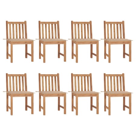 vidaXL Gartenstühle 8 Stk. mit Kissen Massivholz Teak