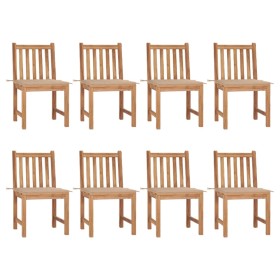 vidaXL Gartenstühle 8 Stk. mit Kissen Massivholz Teak