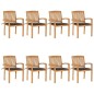 vidaXL Stapelbare Gartenstühle mit Kissen 8 Stk. Massivholz Teak vidaXL Stapelbare Gartenstühle mit Kissen 8 Stk. Massivholz Teak