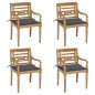 vidaXL Batavia-Stühle mit Kissen 4 Stk. Massivholz Teak vidaXL Batavia-Stühle mit Kissen 4 Stk. Massivholz Teak