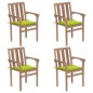 vidaXL Stapelbare Gartenstühle mit Kissen 4 Stk. Massivholz Teak vidaXL Stapelbare Gartenstühle mit Kissen 4 Stk. Massivholz Teak