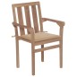 vidaXL Stapelbare Gartenstühle mit Kissen 6 Stk. Massivholz Teak vidaXL Stapelbare Gartenstühle mit Kissen 6 Stk. Massivholz Teak