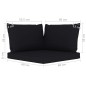 9-tlg. Garten-Lounge-Set mit Kissen Schwarz 9-tlg. Garten-Lounge-Set mit Kissen Schwarz