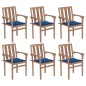 vidaXL Stapelbare Gartenstühle mit Kissen 6 Stk. Massivholz Teak vidaXL Stapelbare Gartenstühle mit Kissen 6 Stk. Massivholz Teak