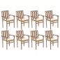 vidaXL Stapelbare Gartenstühle mit Kissen 8 Stk. Massivholz Teak vidaXL Stapelbare Gartenstühle mit Kissen 8 Stk. Massivholz Teak