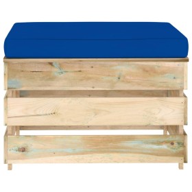 vidaXL Modulare Ottomane mit Kissen Grün Imprägniertes Holz