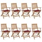 vidaXL Klappbare Gartenstühle 8 Stk. mit Kissen Massivholz Akazie vidaXL Klappbare Gartenstühle 8 Stk. mit Kissen Massivholz Akazie