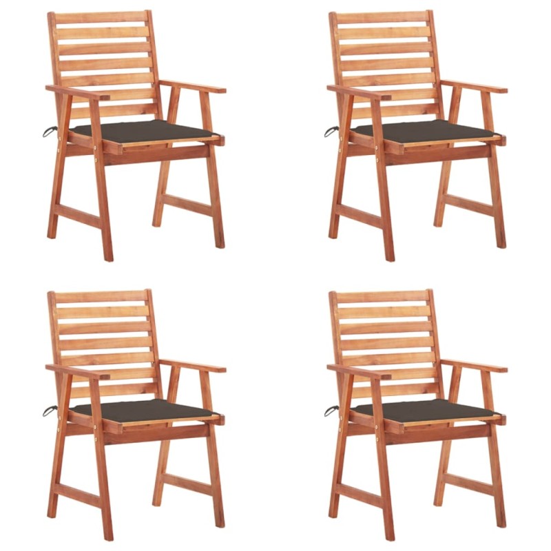 vidaXL Garten-Essstühle 4 Stk. mit Kissen Massivholz Akazie vidaXL Garten-Essstühle 4 Stk. mit Kissen Massivholz Akazie