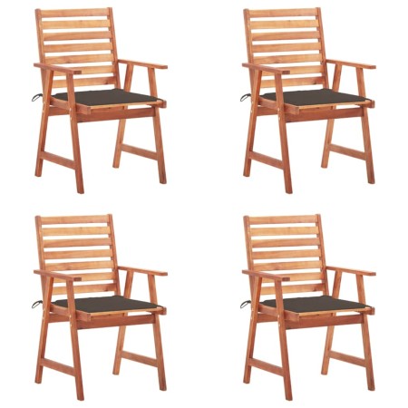 vidaXL Garten-Essstühle 4 Stk. mit Kissen Massivholz Akazie 