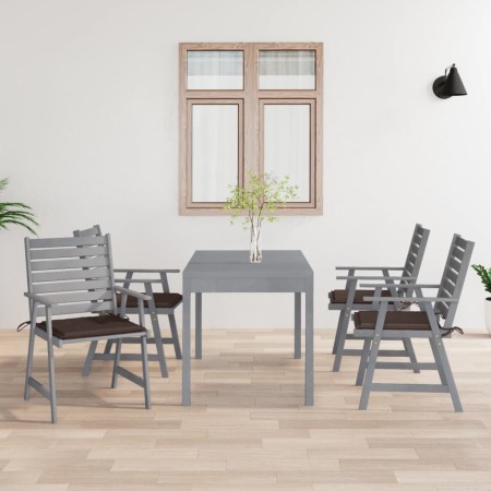 vidaXL Garten-Essstühle mit Kissen 4 Stk. Massivholz Akazie