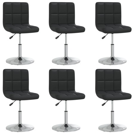 vidaXL Esszimmerstühle 6 Stk. Schwarz Kunstleder