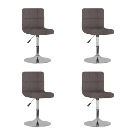 vidaXL Esszimmerstühle 4 Stk. Drehbar Taupe Stoff