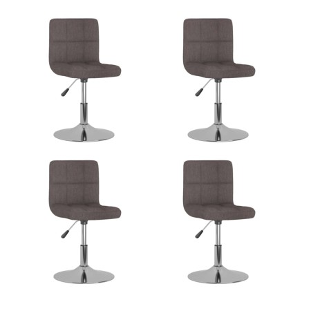 vidaXL Esszimmerstühle 4 Stk. Drehbar Taupe Stoff
