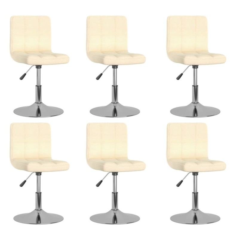 vidaXL Esszimmerstühle 6 Stk. Drehbar Creme Stoff vidaXL Esszimmerstühle 6 Stk. Drehbar Creme Stoff