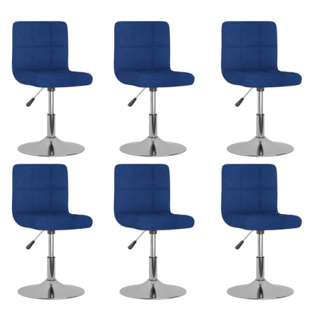 vidaXL Esszimmerstühle 6 Stk. Drehbar Blau Stoff
