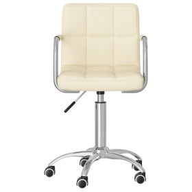 vidaXL Esszimmerstuhl Drehbar Creme Stoff
