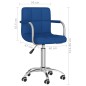 vidaXL Esszimmerstuhl Drehbar Blau Stoff vidaXL Esszimmerstuhl Drehbar Blau Stoff