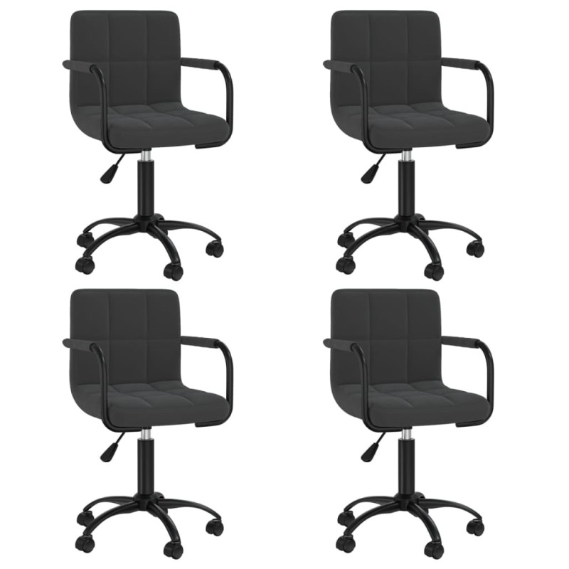 vidaXL Esszimmerstühle 4 Stk. Drehbar Schwarz Samt vidaXL Esszimmerstühle 4 Stk. Drehbar Schwarz Samt