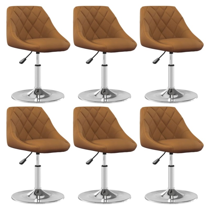 vidaXL Esszimmerstühle 6 Stk. Drehbar Braun Samt vidaXL Esszimmerstühle 6 Stk. Drehbar Braun Samt