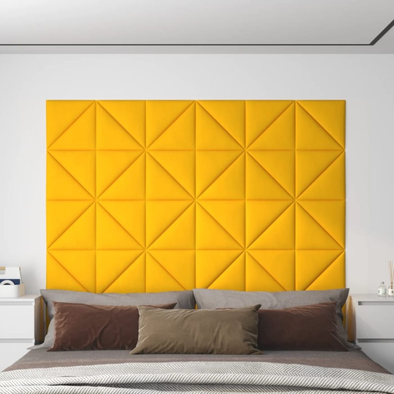 vidaXL Wandpaneele 12 Stk. Gelb 30x30 cm Samt 0,54 m² vidaXL Wandpaneele 12 Stk. Gelb 30x30 cm Samt 0,54 m²