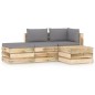 4-tlg. Garten-Lounge-Set mit Kissen Grün Imprägniertes Holz 4-tlg. Garten-Lounge-Set mit Kissen Grün Imprägniertes Holz