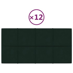 vidaXL Wandpaneele 12 Stk. Dunkelgrün 60x30 cm Samt 2,16 m²