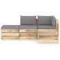 4-tlg. Garten-Lounge-Set mit Kissen Grün Imprägniertes Holz 4-tlg. Garten-Lounge-Set mit Kissen Grün Imprägniertes Holz