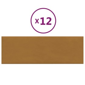 vidaXL Wandpaneele 12 Stk. Braun 90x30 cm Samt 3,24 m²