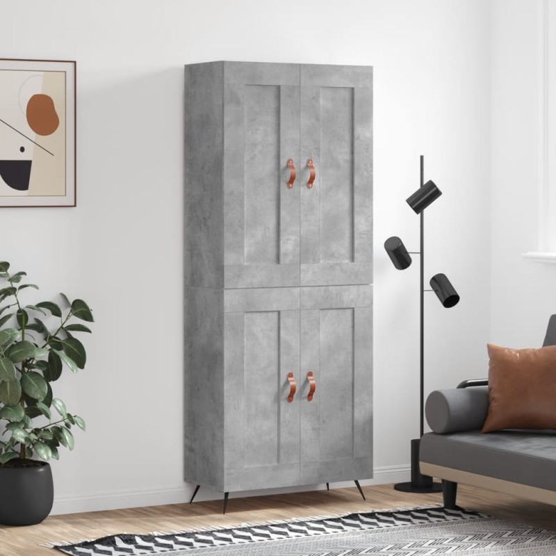 Highboard Betongrau 69,5x34x180 cm Holzwerkstoff Highboard Betongrau 69,5x34x180 cm Holzwerkstoff