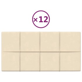 vidaXL Wandpaneele 12 Stk. Creme 60x30 cm Samt 2,16 m²