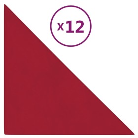 vidaXL Wandpaneele 12 Stk. Weinrot 30x30 cm Samt 0,54 m²