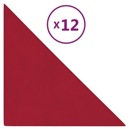 vidaXL Wandpaneele 12 Stk. Weinrot 30x30 cm Samt 0,54 m²