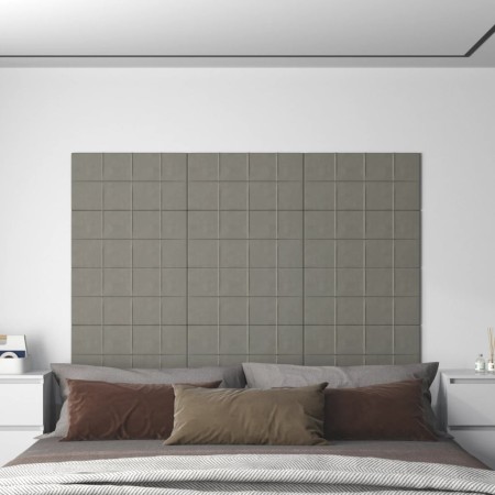 vidaXL Wandpaneele 12 Stk. Hellgrau 60x30 cm Samt 2,16 m²