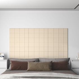 vidaXL Wandpaneele 12 Stk. Creme 60x15 cm Samt 1,08 m²