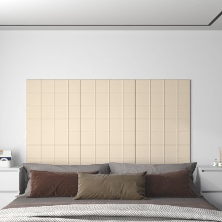vidaXL Wandpaneele 12 Stk. Creme 60x15 cm Samt 1,08 m²