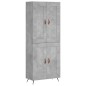 Highboard Betongrau 69,5x34x180 cm Holzwerkstoff Highboard Betongrau 69,5x34x180 cm Holzwerkstoff