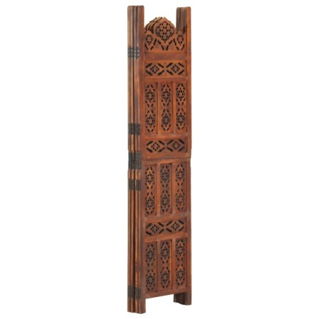 vidaXL 4-tlg. Raumteiler Handgeschnitzt Braun 160×165 cm Mangoholz